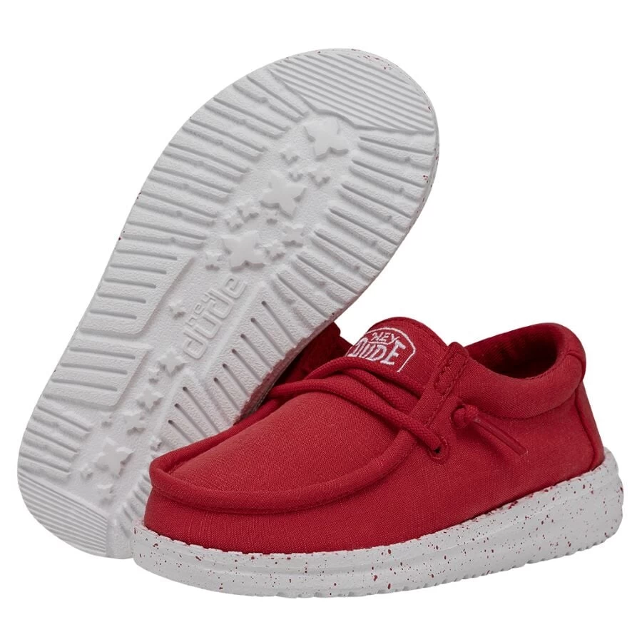 Wally Toddler Slub Canvas - Red - Image 3